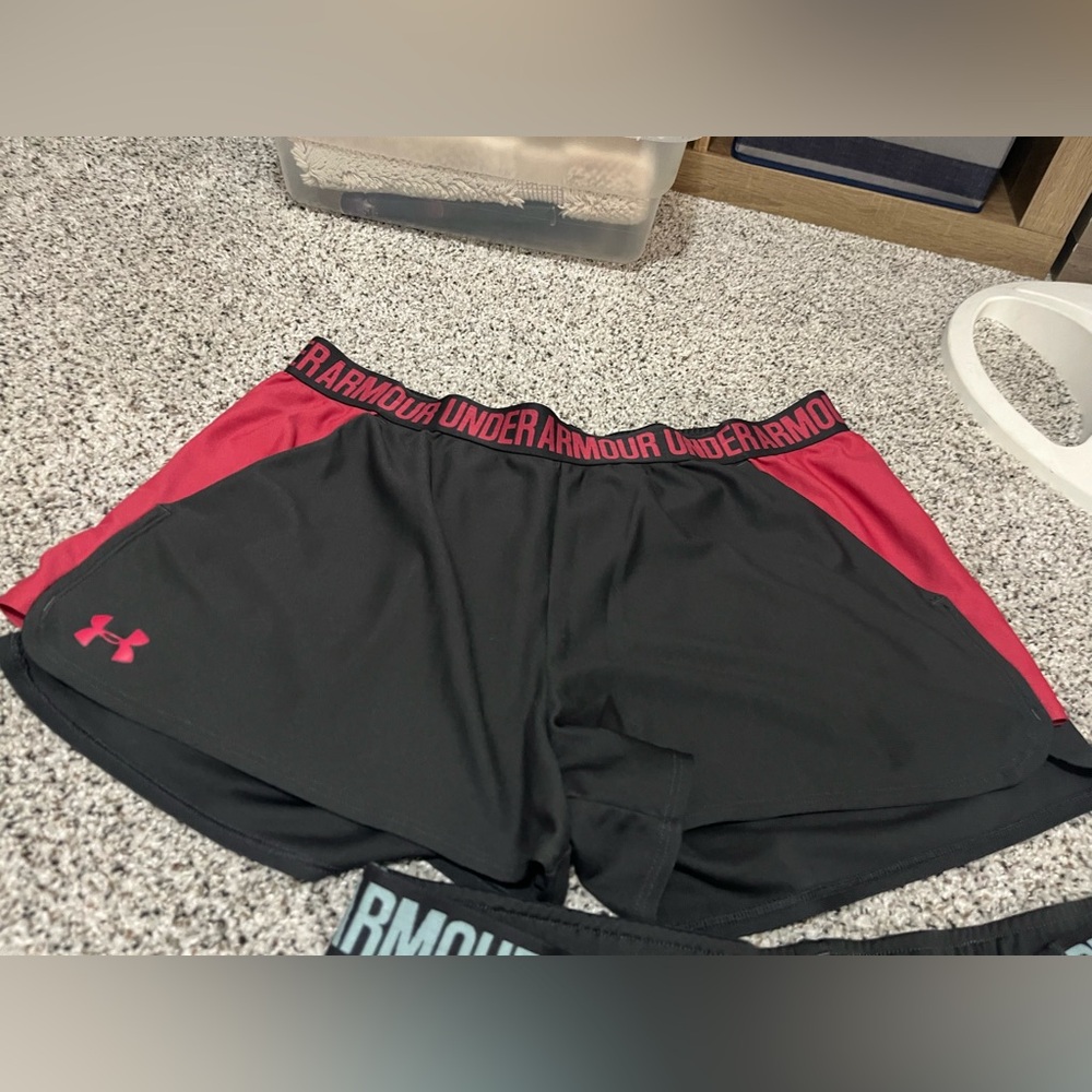 Under Armour Women's Gray and Pink Shorts